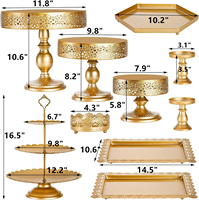 Repas froid pause thé Table métal cercle Dessert Bar décoration fruits bonbons gâteau support Dessert affichage gâteau assiette et serveurs ensembles