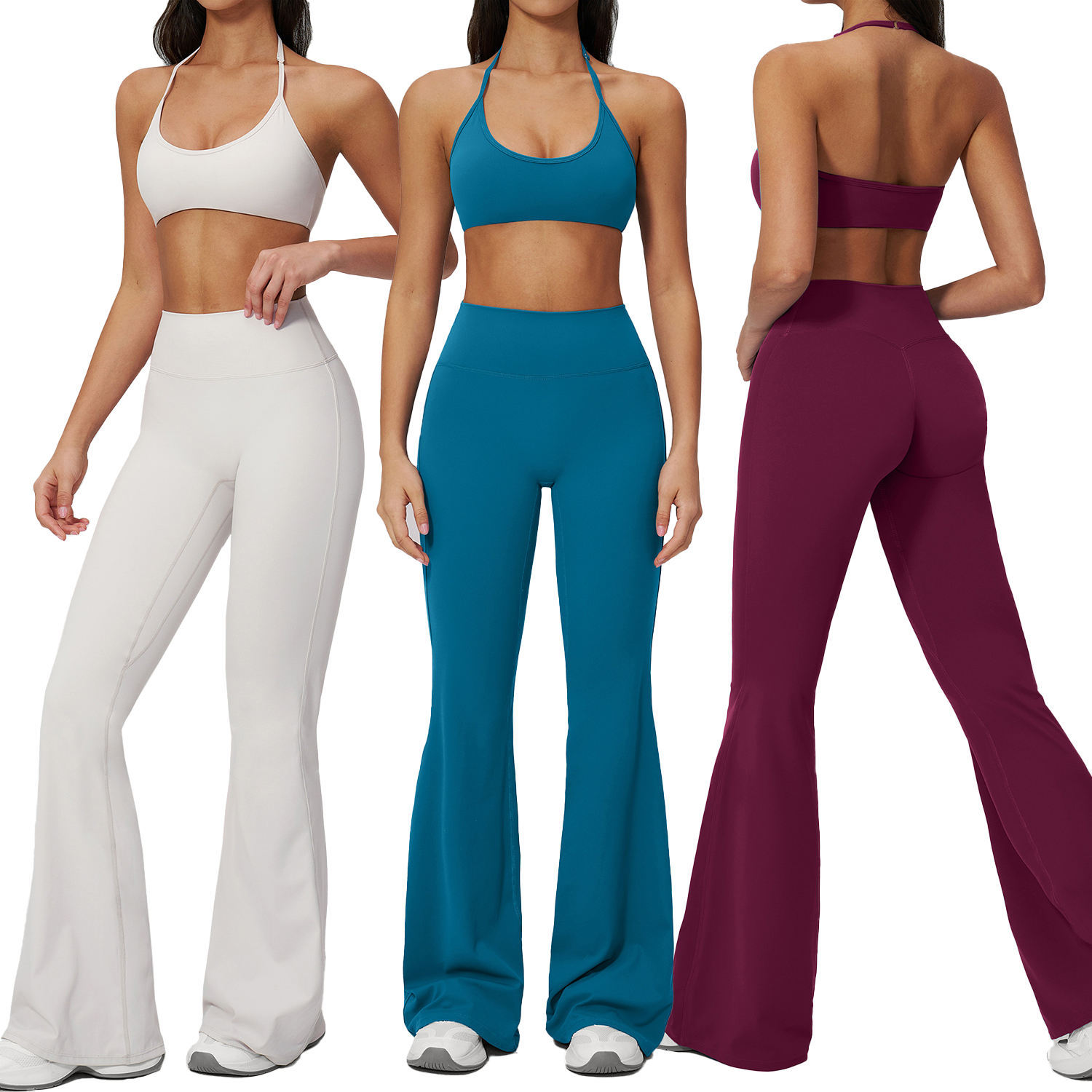 Women Pleated Sports Bra High Waist Butt Lift Tight Leggings Fitness Workout Clothing Yoga Set
