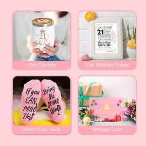 Joyeux 21e anniversaire panier-cadeau pour femmes soeur fille sa BFF 2024 nouveau merveilleux meilleur ami cadeaux d'anniversaire en gros - Product Image 4