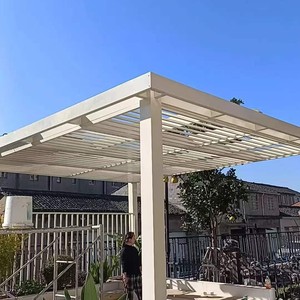 Pérgola Moderna de Aluminio de Lujo Ligero con Control Remoto Motorizado Anticorrosión para Terraza, Patio Trasero y Jardín - Product Image 5