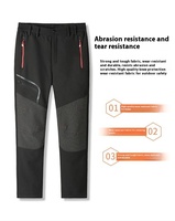 Pantalon de ski softshell polaire imperméable pour homme et femme, taille mi-haute, coupe droite, épaissi, grande taille, pour sports de plein air, automne-hiver