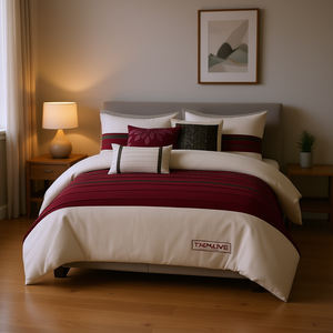 7 Piece <b>Comforter</b> <b>Set</b> Striped Modern Design Polyester Material Home Bedding <b>Set</b> - Product Image 2
