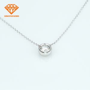 Collier avec pendentif tendance pour femme, bijoux cadeau, argent sterling 925 plaqué rhodium, 10k/12k/14k/18k, moissanite blanche jaune - Product Image 2