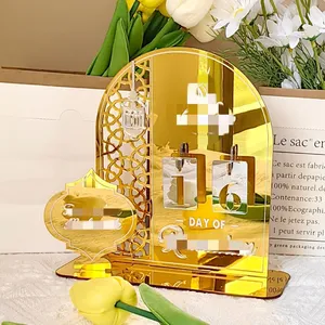 Üretici özel akrilik altın ayna ramazan dekorasyon geri sayım takvimi