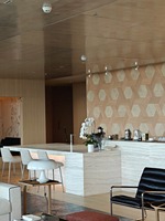 Dalles de travertin italien extra blanc, coupe veinée, pierre naturelle, découpe sur mesure pour îlot de cuisine, mur d'accent, bar