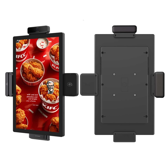21.5" Android Tablet-Integrated Digital Signage Advertising MSR Barcode Scanner NFC RFID Reader for Restaurant Self-Order SDK