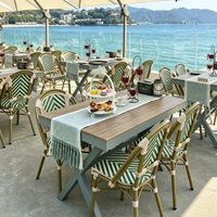 Tables et chaises de restaurant d'extérieur commerciales pour maisons d'hôtes, jardins, restaurants en plein air, barbecues, salons de thé et cafés - Conception en PVC