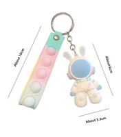 Porte-clés en silicone en forme de lapin de dessin animé, jouet en peluche mignon, breloque pour livre et sac, cadeau exquis pour la maternelle, clé de voiture