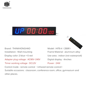 Honghao LED Marathon Intervalle <span class=keywords><strong>Crossfit</strong></span> Horloge Minuterie <span class=keywords><strong>Sport</strong></span> Minuterie Électronique Murale 8 Chiffres Noir Mini Multifonctionnel - Product Image 5