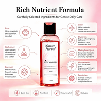 Gel lavant intime naturel à base de plantes, équilibrant le pH, pour femmes, usage quotidien.