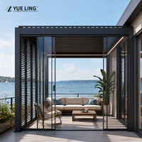 Pergola à toit à lames orientables en aluminium, personnalisable en taille, pour entrepreneurs en travaux publics, cour, protection UV, ombrage