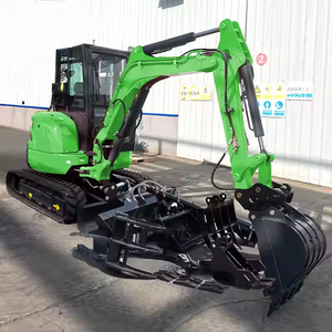 Miniexcavadora de 1 tonelada con control piloto, motor EPA, motor de gasolina B&S, bomba hidráulica y excavadora de orugas con garra - Product Image 1