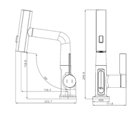 Robinet de lavage extractible de lavabo coloré électrogénérant hydraulique intelligent numérique à LED