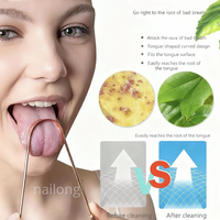 Grattoir à langue en acier inoxydable en forme de U, violet, avec logo personnalisé, pour usage domestique, réduit la mauvaise haleine, soin buccal, hygiène