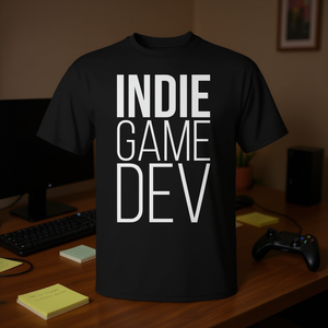 Camiseta Indie Game Dev negra unisex para adultos talla mediana - Product Image 3