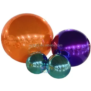 Store Windows Decorations Inflatable Purple Mirror Balls,Party Events Giant Inflatable Orange Reflective Mirror Sphere Balloons