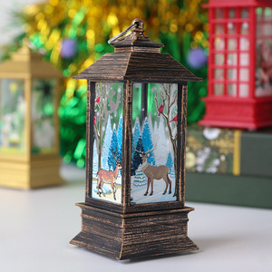Lanterne à vent artisanale, cadeau de Noël, belle, peinte, petites lumières LED, décoration de la veille de Noël - Product Image 6