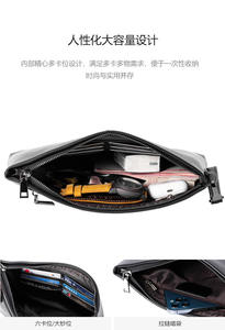 Sac à main pour homme en cuir Andong, pochette zippée, cuir de vache véritable, mode simple, multifonction, sacs à main pour homme 6696 - Product Image 4