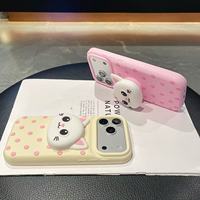 Coques de téléphone BAILI Factory Hot Polka Dot Butterfly 3D Silicone Cute Cartoon Flower Stretchable Bracket pour Tecno Spark 30C/POP 20