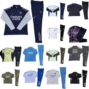 Venta de Fábrica: 25 Estilos de Camisetas de Fútbol de Manga Larga con Media Cremallera, Poliéster, Unisex, para París, etc. - Product Image 1