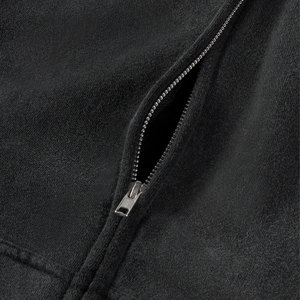 <b>Black</b> Custom French Terry Hoodies No <b>Strings</b> Cotton Oversized Embroidery Thick Heavy GSM Men Hoodies Blank - Product Image 4