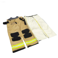 Ensemble veste et pantalon de pompier anti-coupure ignifuge jaune homologué CE avec bandes réfléchissantes pour équipement de protection individuelle de sauvetage