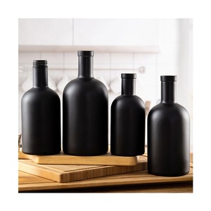 China Botella de alcohol Proveedor de fábrica 700ml 750ml 375ml Black Oslo Nordic Gin Whisky Vodka Spirit Bottle para licor Ron - Product Image 4