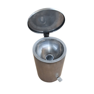 Lavabo Redondo de Acero Inoxidable Changwang, Lavabo de Baño Moldeado en Una Sola Pieza con Tapa y Pedal - Product Image 1