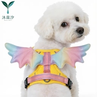 Harnais de poitrine Aile d'Ange avec ailes en nylon 3D, fermeture à boucle, laisse, lavable à la main et en machine pour chats et chiens