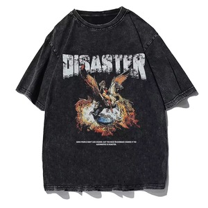 Camiseta Personalizada de 380 g/m², Lavada, con Estampado Digital, Talla Grande, para Hombre, 100% Algodón Jersey, Transpirable, Casual, Corte Holgado, Manga Corta - Product Image 3