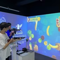 Peralatan Permainan Tembak Proyeksi Interaktif Komersial 6 Tema Kamera 60fps Tembak Target Untuk Pusat Permainan