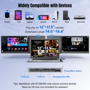 <span class=keywords><strong>Monitor</strong></span> Portátil Triple Ultrafino P7 de 15.6 Pulgadas para Laptop con Pantalla IPS FHD 1080P, Extensor de <span class=keywords><strong>Monitor</strong></span> Portátil para Laptops de 13-17 Pulgadas - Product Image 3