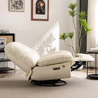 Günstiger Preis Weißer Mehrfach-Positionierbarer Einzelner Power-Lift-Sessel Weißes Leder Komfortabler Sofa-Stuhl mit Handyhalter