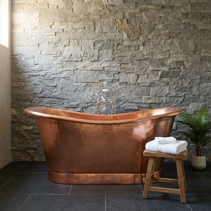 Bañera Ovalada de Cobre Independiente, Metálica, de Lujo, para Adultos, Ecológica, Sin Tapa, para Baño de Villa - Artesanía India - Product Image 3
