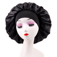 Bonnet de nuit en satin personnalisé, large bande élastique, imprimé par transfert thermique, pour femmes noires, tresses, sommeil nocturne