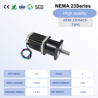 Moteur pas à pas Nema 23 à engrenages planétaires 73:1, 1,8°, 2 phases, 1,9 N.m, 269 oz.in, 2V, 4A, 57mm, 1100g pour routeur CNC, fraisage industriel