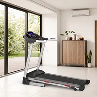 Tapis roulant silencieux pour la maison avec protection des genoux, absorption des chocs, programmes intégrés et haut-parleurs Bluetooth pour les séances de course en intérieur