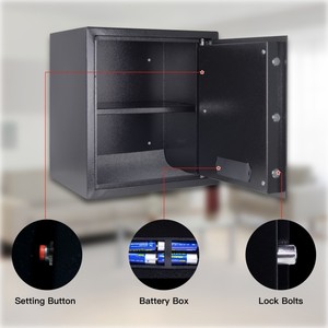 उच्च गुणवत्ता वाले वाणिज्यिक लौह फायरप्रूफ डिजिटल पासवर्ड सुरक्षित बॉक्स विक्रेता द्वारा आपूर्ति किए जाने वाले इलेक्ट्रॉनिक डिजिटल लॉक के साथ सुरक्षित बॉक्स - Product Image 4