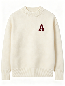 Maglione Personalizzato da Donna in Cotone a Costine, Manica Lunga, Collo Tondo, Primavera/Autunno, ODMOEM, Pullover Jacquard per Signore - Product Image 2