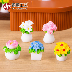 Dp Miniature Resin Flower Pots Floral Decor For Home Desktop Display - Product Image 3