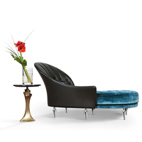 Mobilier de salon, chaises de salon, cuir noir, pied en métal, chaise de salon rembourrée, chaise inclinable en velours bleu, nouvelle collection