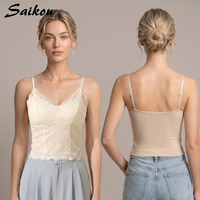 Saikou Nouveau Style OEM ODM Personnalisé Camisole en Dentelle Respirante Brodé avec Soutien-Gorge Push-Up Rembourré et Débardeur