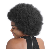 Perruque courte afro bouclée noire pour femmes, synthétique, moelleuse, douce, aspect naturel, en fibre haute température