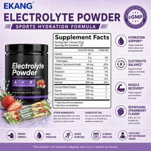 Private Label Electrolyte Powder Strawberry Flavor 30 Servings 10.58 OZ Sports Hydration Formula Dietary <b>Supplement</b> - Product Image 2