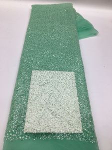 Tessuto in Pizzo 3D con Perline, Tessuto Francese per Abiti da Sposa con Perline Y3588 - Product Image 2
