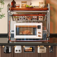 Nouveau support de friteuse à air chaud résistant à la chaleur, étagère de rangement à 2 niveaux pour four à micro-ondes, organisateur de comptoir de cuisine pour cuiseur à riz