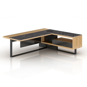 Modern Home Office Manager Wooden <b>Desk</b> L-Shape Executive <b>Computer</b> Table Unique CEO Workstation School Use CE Certified Furniture - Product Image 2