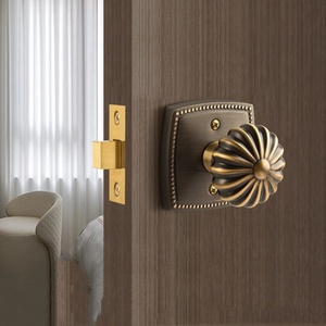 Manija <span class=keywords><strong>de</strong></span> puerta interior <span class=keywords><strong>de</strong></span> latón antiguo con forma <span class=keywords><strong>de</strong></span> calabaza, cerradura <span class=keywords><strong>de</strong></span> privacidad vintage con base <span class=keywords><strong>de</strong></span> remache para baño, dormitorio, resort, herrajes - Product Image 6