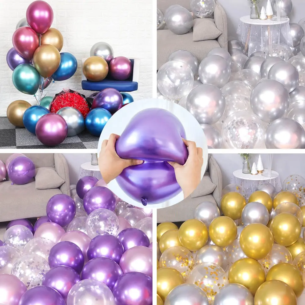 Hoge Kwaliteit 50 Stks/zak 12Inch 3.2G Metaal Rose Goud Chroom Kleur Ballon Globos Balons Latex Metallic Ballon Voor Feest