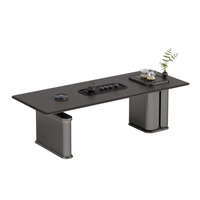 Ensemble de table basse intelligente moderne pour PDG, avec rangement, en bois massif, mobilier de direction